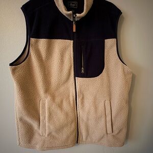 L.L. Bean Tan and Black Fleece Vest